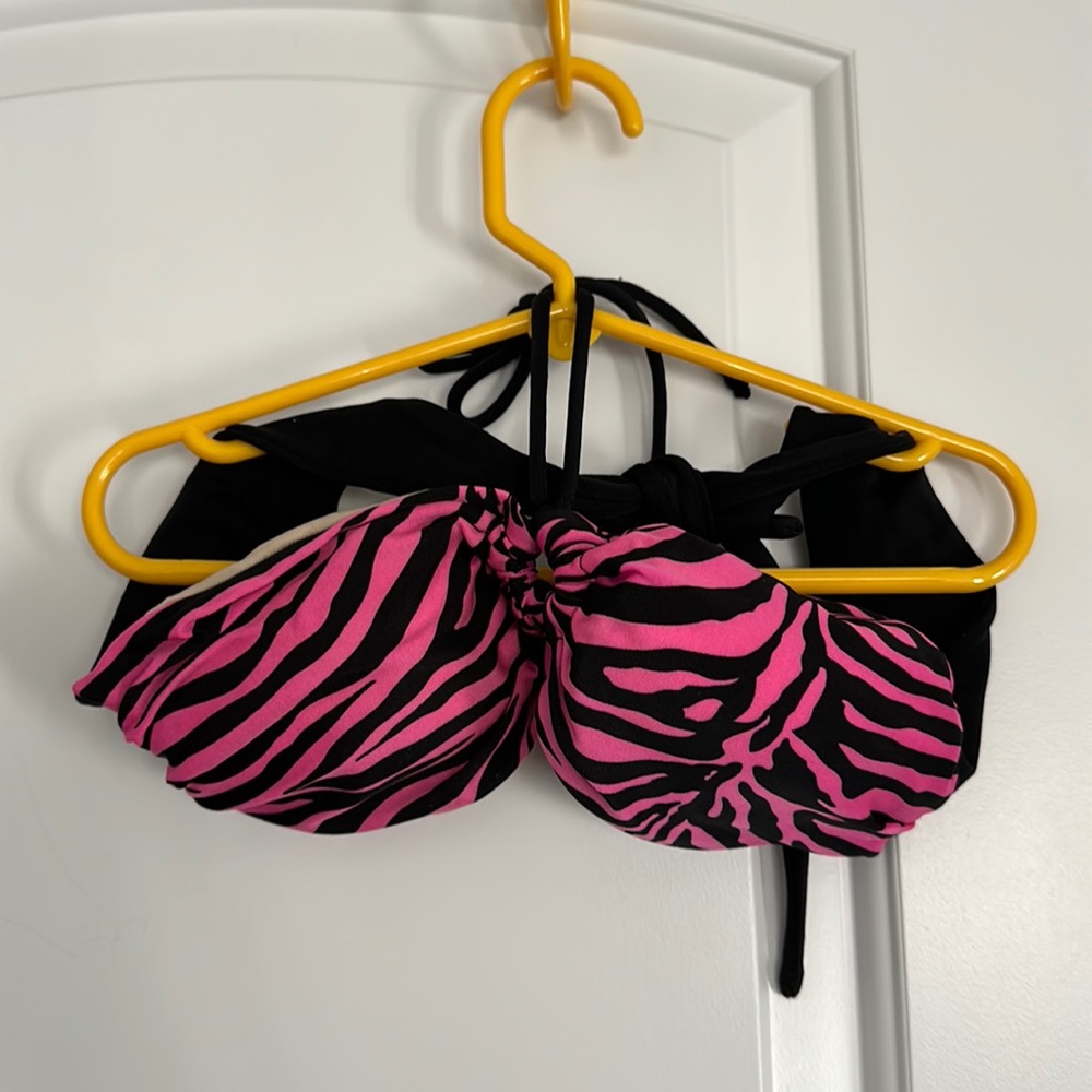 Pink zebra print bikini